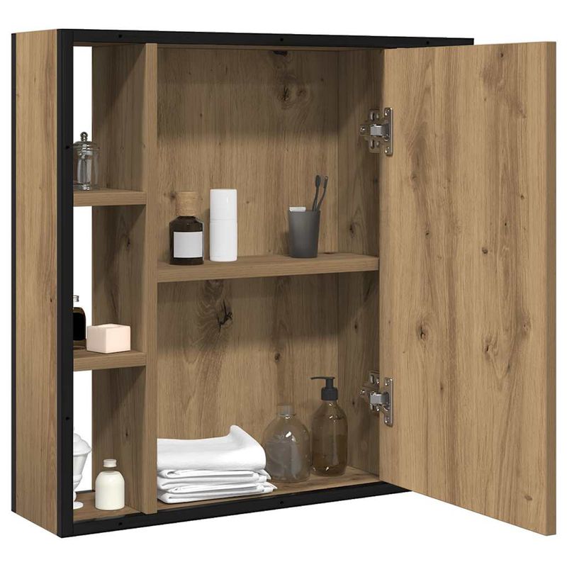 Casa si Gradina - Mobilier - Mobilier baie - Corpuri baie - Dulap cu oglinda pentru baie Stejar Artisan Lemn prelucrat - Infinity.ro