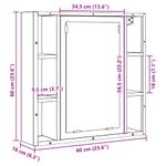 Casa si Gradina - Mobilier - Mobilier baie - Corpuri baie - Dulap cu oglinda pentru baie Stejar Artisan Lemn prelucrat - Infinity.ro