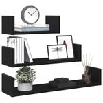 Casa si Gradina - Mobilier - Biblioteci si rafturi - Rafturi - Rafturi de perete, 3 buc., stejar negru, lemn prelucrat - Infinity.ro