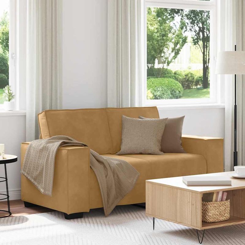 Casa si Gradina - Mobilier - Canapele si coltare - Canapele - Canapea cu 2 locuri, maro, 120 cm, catifea - Infinity.ro