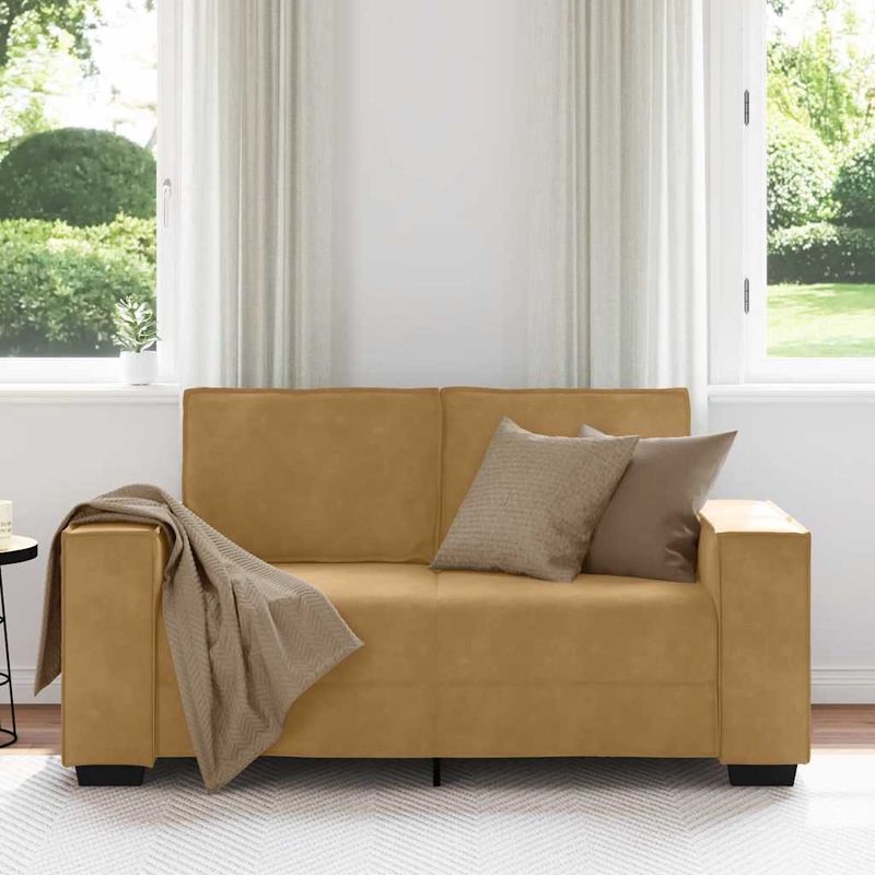Casa si Gradina - Mobilier - Canapele si coltare - Canapele - Canapea cu 2 locuri, maro, 120 cm, catifea - Infinity.ro