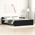 Casa si Gradina - Mobilier - Paturi si accesorii - Paturi - Cadru pat fara saltea, stejar negru, 150x200 cm, lemn prelucrat - Infinity.ro