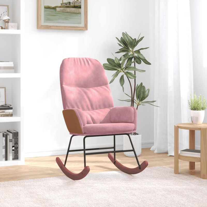 Casa si Gradina - Gradina si terasa - Balansoare si hamace - Balansoare - Scaun balansoar, roz, catifea - Infinity.ro