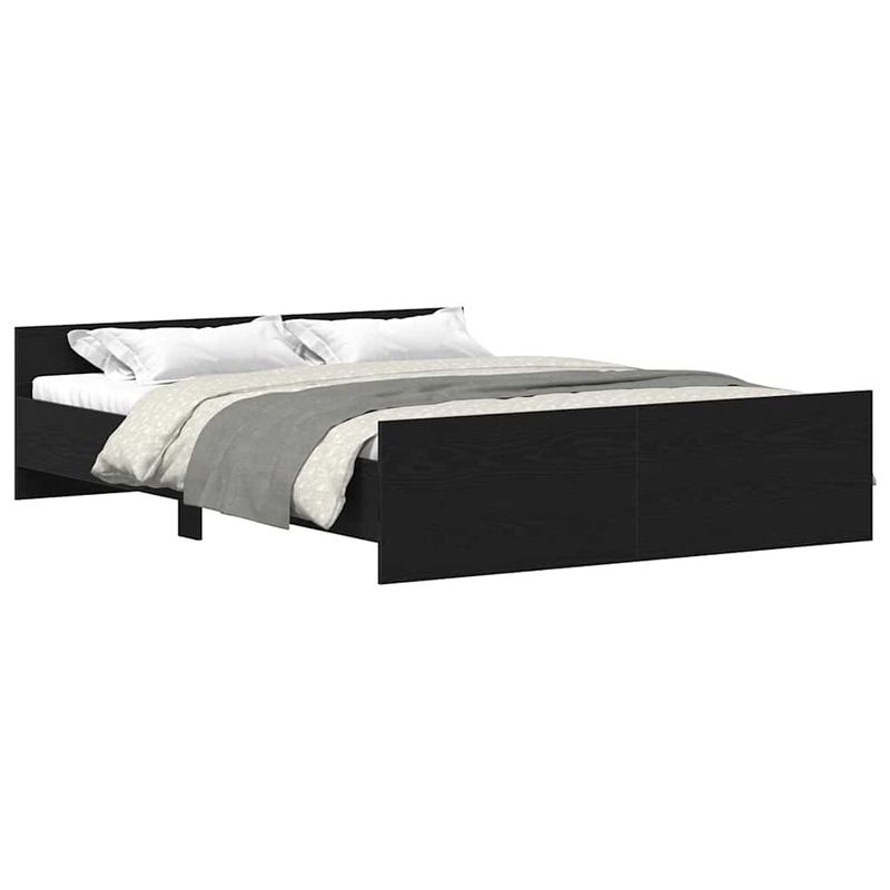 Casa si Gradina - Mobilier - Paturi si accesorii - Paturi - Cadru pat fara saltea, stejar negru, 150x200 cm, lemn prelucrat - Infinity.ro
