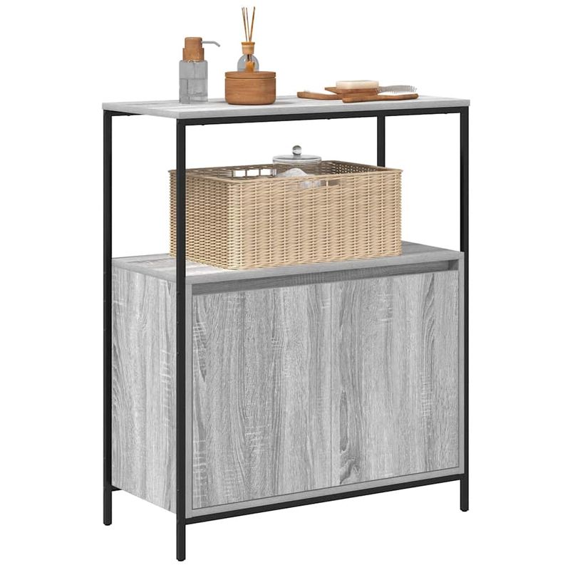 Casa si Gradina - Mobilier - Mobilier baie - Corpuri baie - Dulap de baie cu rafturi Gri Sonoma 76,5x35x95 cm - Infinity.ro