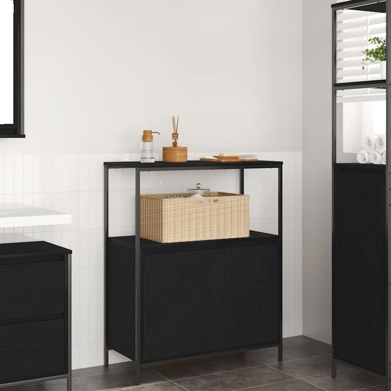 Casa si Gradina - Mobilier - Mobilier baie - Corpuri baie - Dulap de baie cu rafturi Stejar negru 76,5x35x95 cm - Infinity.ro