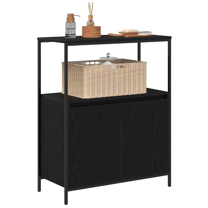 Casa si Gradina - Mobilier - Mobilier baie - Corpuri baie - Dulap de baie cu rafturi Stejar negru 76,5x35x95 cm - Infinity.ro