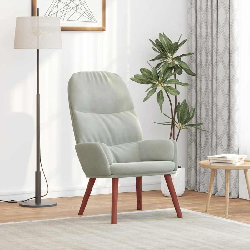 Casa si Gradina - Mobilier - Scaune si fotolii - Fotolii - Fotoliu de relaxare, gri deschis, catifea - Infinity.ro