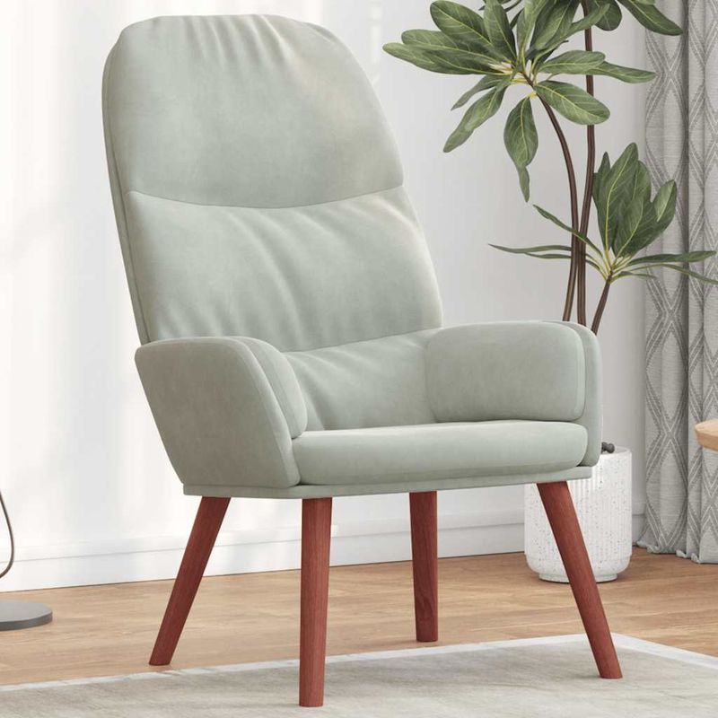 Casa si Gradina - Mobilier - Scaune si fotolii - Fotolii - Fotoliu de relaxare, gri deschis, catifea - Infinity.ro