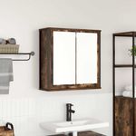 Casa si Gradina - Mobilier - Mobilier baie - Corpuri baie - Dulap de baie cu oglinda stejar afumat 60x21x60 cm - Infinity.ro