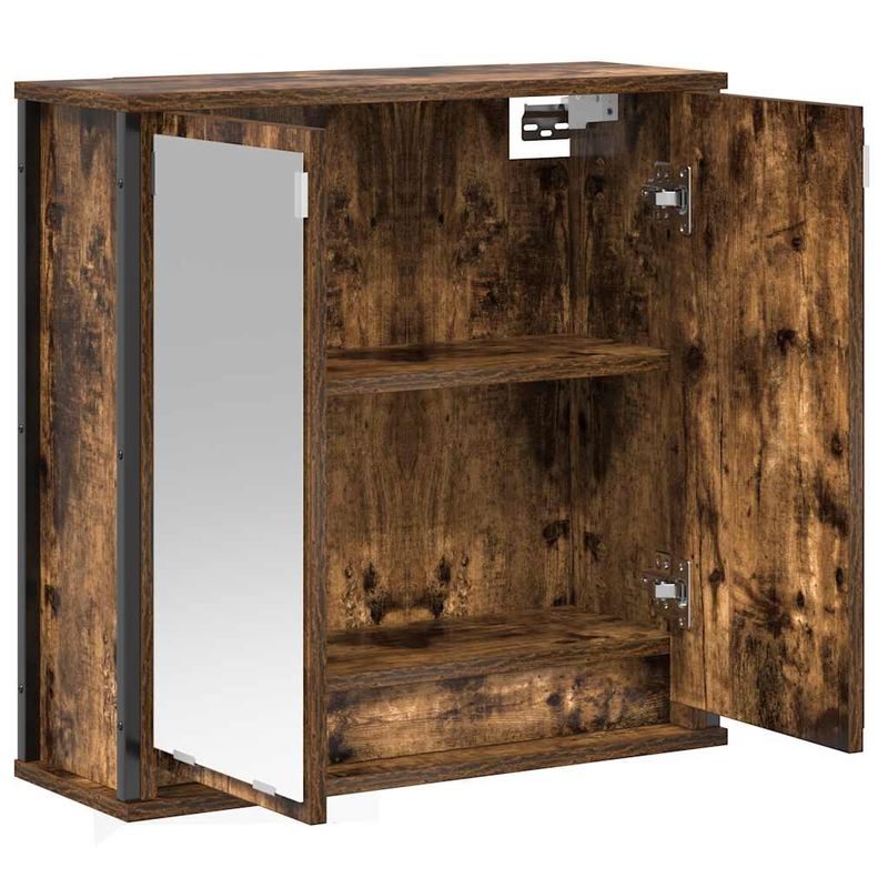 Casa si Gradina - Mobilier - Mobilier baie - Corpuri baie - Dulap de baie cu oglinda stejar afumat 60x21x60 cm - Infinity.ro