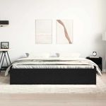 Casa si Gradina - Mobilier - Paturi si accesorii - Paturi - Cadru pat fara saltea, stejar negru, 200x200 cm, lemn prelucrat - Infinity.ro