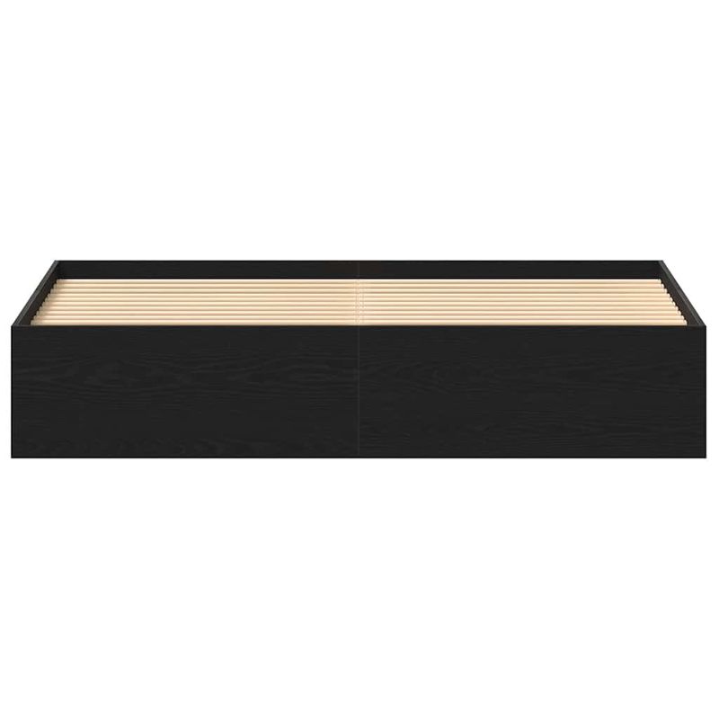 Casa si Gradina - Mobilier - Paturi si accesorii - Paturi - Cadru pat fara saltea, stejar negru, 200x200 cm, lemn prelucrat - Infinity.ro