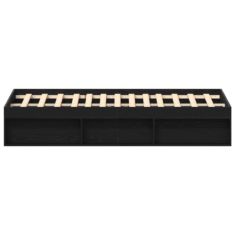 Casa si Gradina - Mobilier - Paturi si accesorii - Paturi - Cadru pat fara saltea, stejar negru, 200x200 cm, lemn prelucrat - Infinity.ro