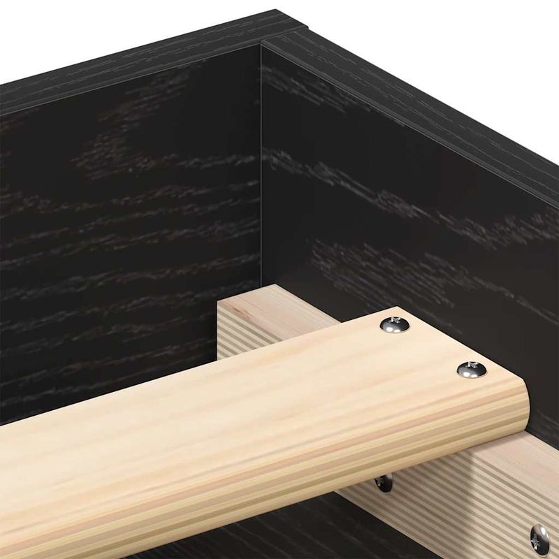 Casa si Gradina - Mobilier - Paturi si accesorii - Paturi - Cadru pat fara saltea, stejar negru, 200x200 cm, lemn prelucrat - Infinity.ro