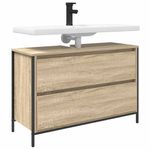 Casa si Gradina - Mobilier - Mobilier baie - Corpuri baie - Dulap pentru baie cu sertare Stejar Sonoma 90x34,5x60 cm - Infinity.ro