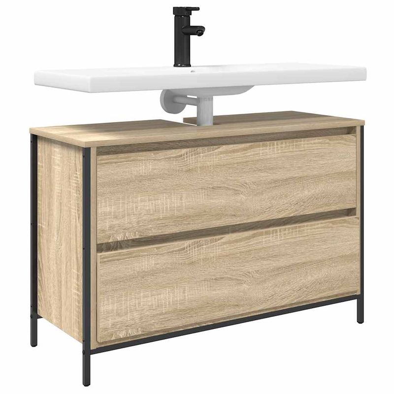 Casa si Gradina - Mobilier - Mobilier baie - Corpuri baie - Dulap pentru baie cu sertare Stejar Sonoma 90x34,5x60 cm - Infinity.ro