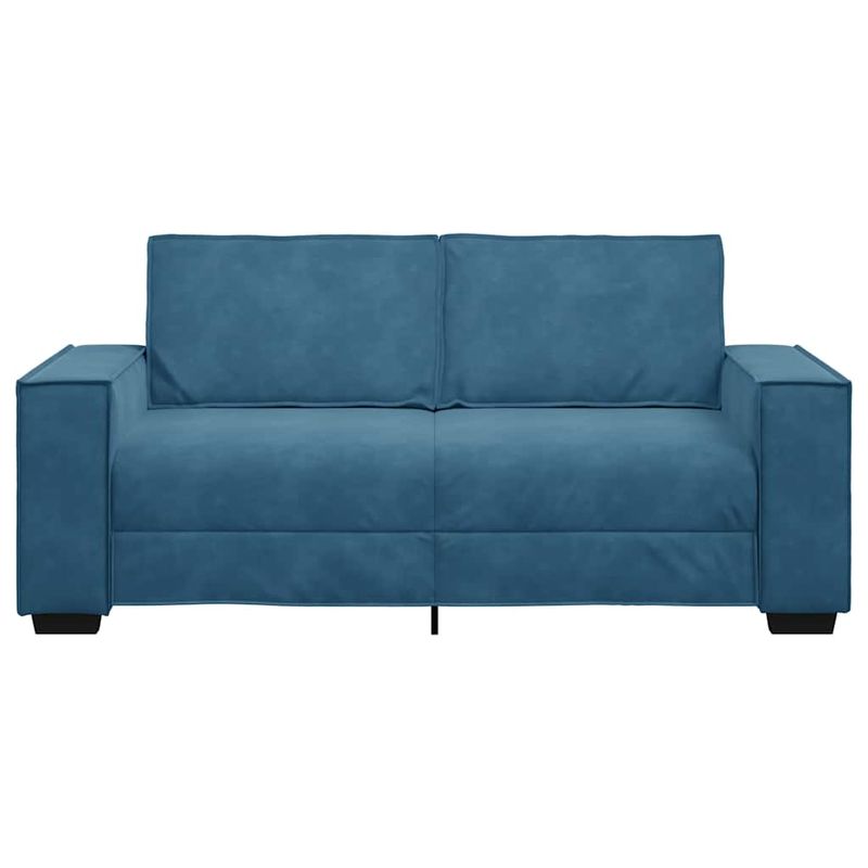Casa si Gradina - Mobilier - Canapele si coltare - Canapele - Canapea cu 2 locuri, albastru, 140 cm, catifea - Infinity.ro