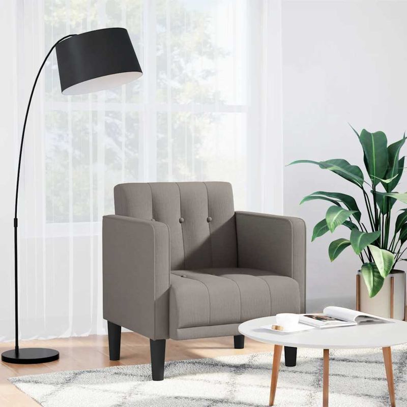 Casa si Gradina - Mobilier - Scaune si fotolii - Fotolii - Fotoliu cu cotiere, gri taupe, 53 cm, textil - Infinity.ro