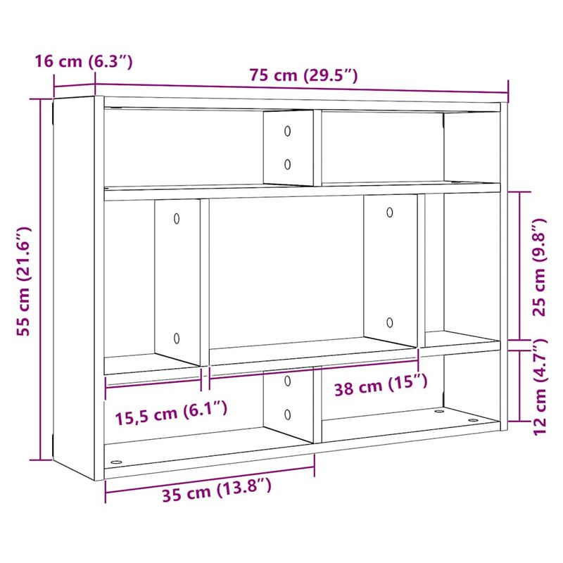 Casa si Gradina - Mobilier - Biblioteci si rafturi - Rafturi - Raft de perete, lemn vechi, 75x16x55 cm, lemn prelucrat - Infinity.ro