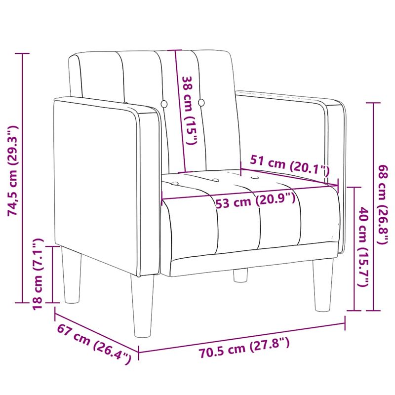 Casa si Gradina - Mobilier - Scaune si fotolii - Fotolii - Fotoliu cu cotiere, gri taupe, 53 cm, textil - Infinity.ro