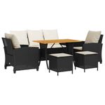 Casa si Gradina - Gradina si terasa - Mobilier exterior - Seturi mobila gradina - Set mobilier de gradina cu perne, 6 piese, negru, poliratan - Infinity.ro