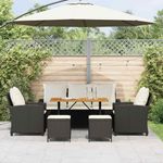 Casa si Gradina - Gradina si terasa - Mobilier exterior - Seturi mobila gradina - Set mobilier de gradina cu perne, 6 piese, negru, poliratan - Infinity.ro