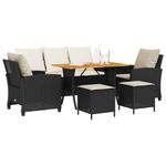 Casa si Gradina - Gradina si terasa - Mobilier exterior - Seturi mobila gradina - Set mobilier de gradina cu perne, 6 piese, negru, poliratan - Infinity.ro