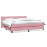 Casa si Gradina - Mobilier - Paturi si accesorii - Paturi - Pat box spring cu saltea, roz, 180x210 cm, catifea - Infinity.ro