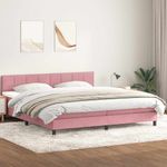 Casa si Gradina - Mobilier - Paturi si accesorii - Paturi - Pat box spring cu saltea, roz, 180x210 cm, catifea - Infinity.ro
