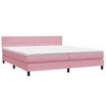Casa si Gradina - Mobilier - Paturi si accesorii - Paturi - Pat box spring cu saltea, roz, 180x210 cm, catifea - Infinity.ro