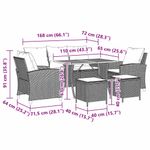 Casa si Gradina - Gradina si terasa - Mobilier exterior - Seturi mobila gradina - Set mobilier de gradina cu perne, 6 piese, negru, poliratan - Infinity.ro