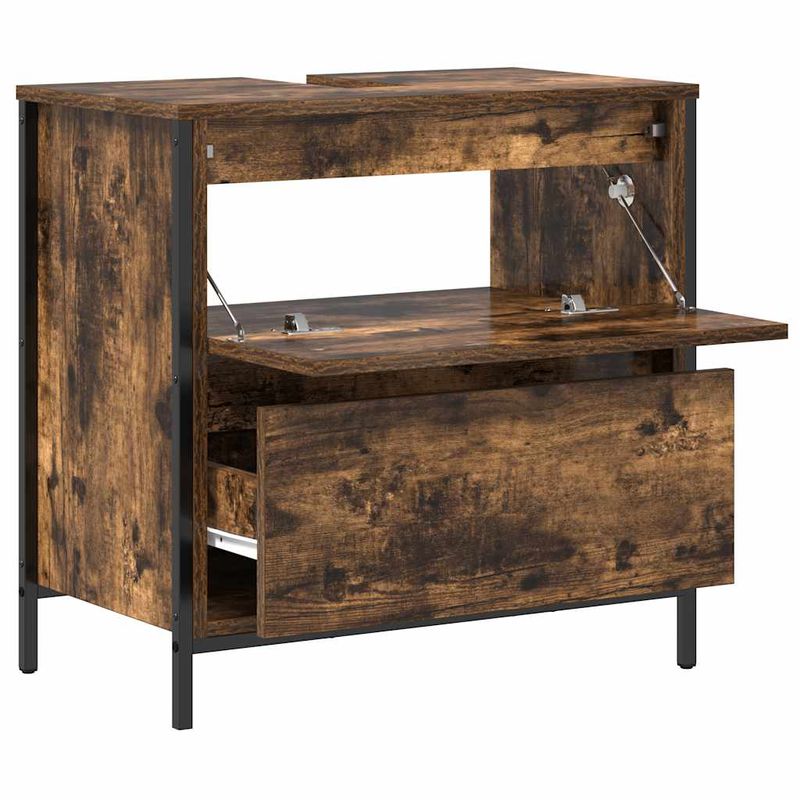 Casa si Gradina - Mobilier - Mobilier baie - Corpuri baie - Dulap pentru baie cu sertare stejar afumat 60x34,5x60 cm - Infinity.ro