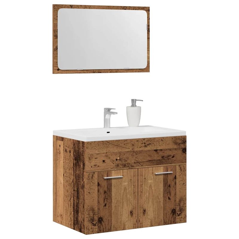 Casa si Gradina - Mobilier - Seturi de mobilier - Seturi baie - Set mobilier de baie, 2 piese, lemn vechi, lemn prelucrat - Infinity.ro