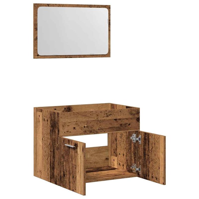 Casa si Gradina - Mobilier - Seturi de mobilier - Seturi baie - Set mobilier de baie, 2 piese, lemn vechi, lemn prelucrat - Infinity.ro