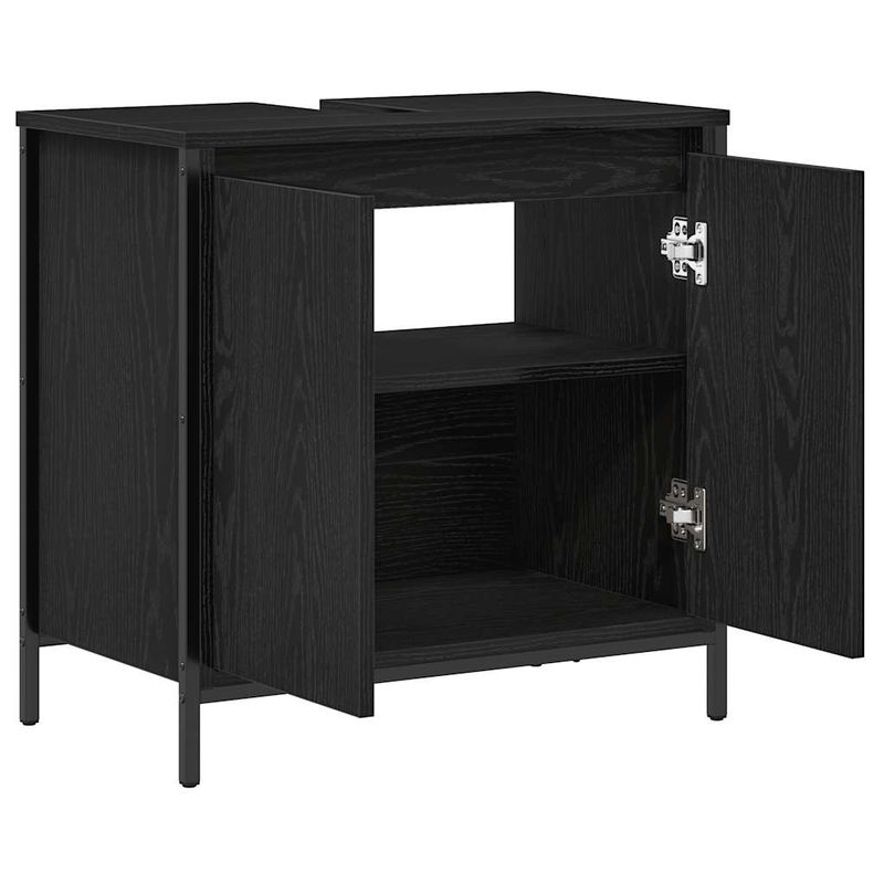 Casa si Gradina - Mobilier - Mobilier baie - Corpuri baie - Dulap pentru lavoar baie negru 60x34,5x60 cm - Infinity.ro