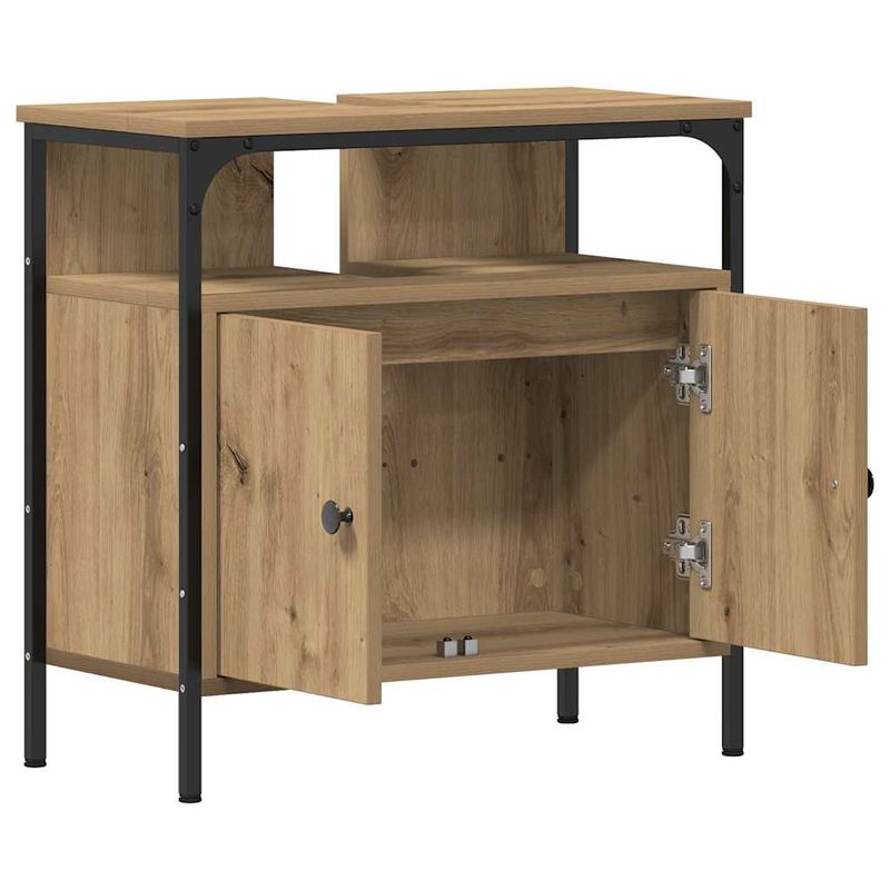 Casa si Gradina - Mobilier - Mobilier baie - Corpuri baie - Dulap pentru chiuveta de baie Stejar Artisan lemn prelucrat - Infinity.ro