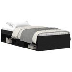 Casa si Gradina - Mobilier - Paturi si accesorii - Paturi - Cadru de pat fara saltea Stejar negru 90x200 cm Lemn prelucrat - Infinity.ro