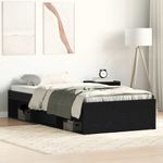 Casa si Gradina - Mobilier - Paturi si accesorii - Paturi - Cadru de pat fara saltea Stejar negru 90x200 cm Lemn prelucrat - Infinity.ro