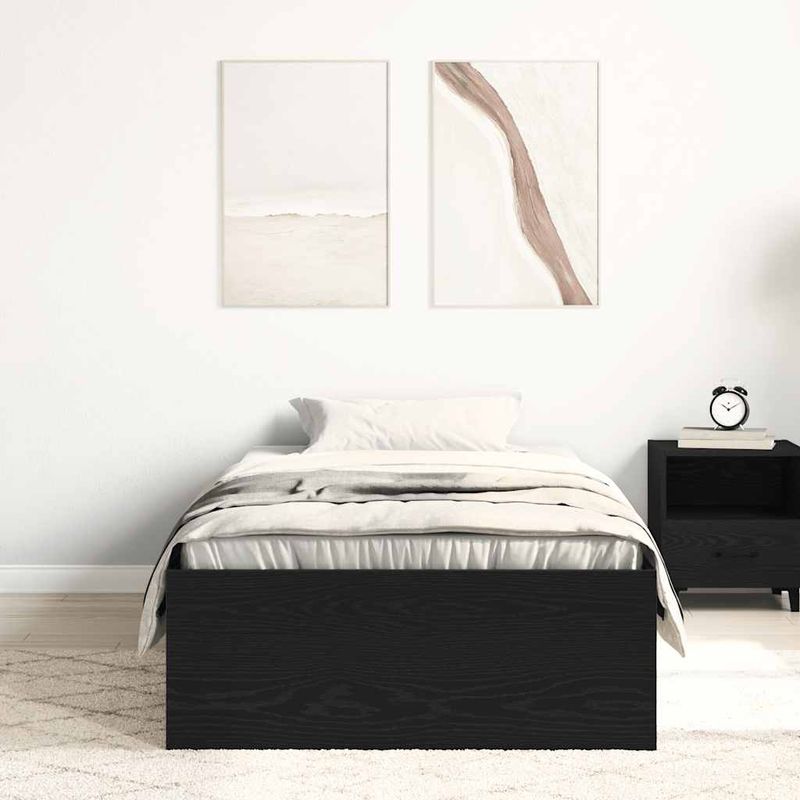 Casa si Gradina - Mobilier - Paturi si accesorii - Paturi - Cadru de pat fara saltea Stejar negru 90x200 cm Lemn prelucrat - Infinity.ro