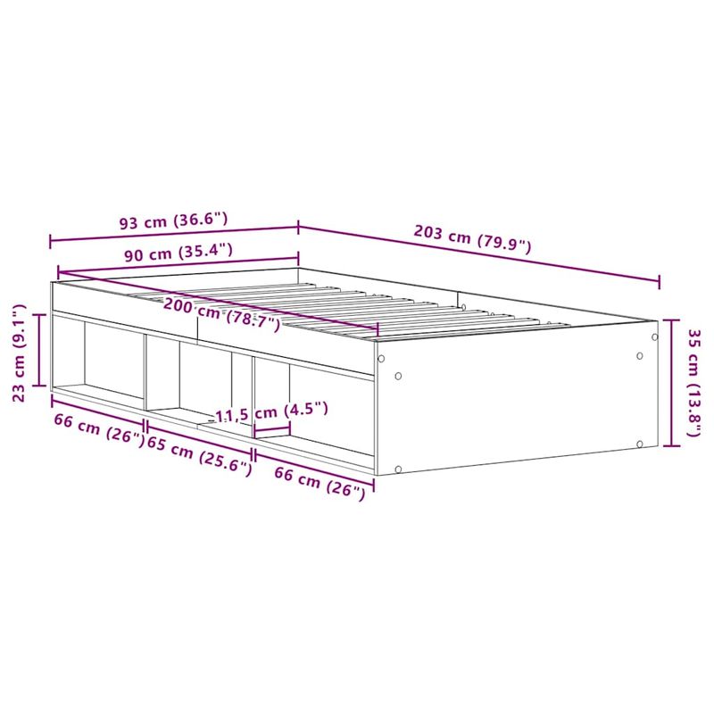 Casa si Gradina - Mobilier - Paturi si accesorii - Paturi - Cadru de pat fara saltea Stejar negru 90x200 cm Lemn prelucrat - Infinity.ro