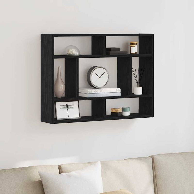 Casa si Gradina - Mobilier - Biblioteci si rafturi - Rafturi - Raft de perete, stejar negru, 75x16x55 cm, lemn prelucrat - Infinity.ro