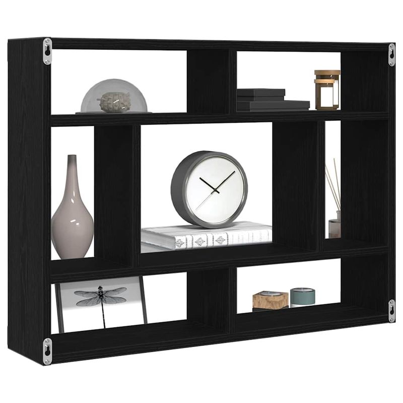 Casa si Gradina - Mobilier - Biblioteci si rafturi - Rafturi - Raft de perete, stejar negru, 75x16x55 cm, lemn prelucrat - Infinity.ro