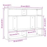 Casa si Gradina - Mobilier - Biblioteci si rafturi - Rafturi - Raft de perete, stejar negru, 75x16x55 cm, lemn prelucrat - Infinity.ro