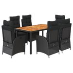 Casa si Gradina - Gradina si terasa - Mobilier exterior - Seturi mobila gradina - Set mobilier de gradina cu perne, 7 piese, negru, poliratan - Infinity.ro