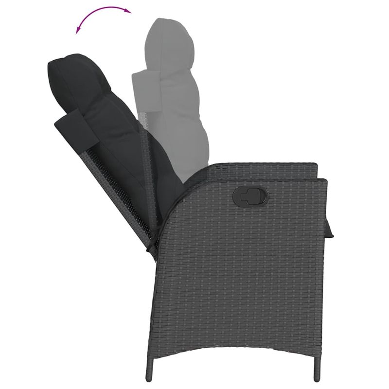 Casa si Gradina - Gradina si terasa - Mobilier exterior - Seturi mobila gradina - Set mobilier de gradina cu perne, 7 piese, negru, poliratan - Infinity.ro