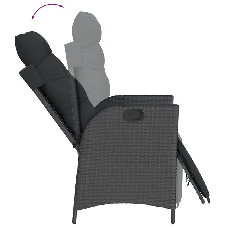 Casa si Gradina - Gradina si terasa - Mobilier exterior - Seturi mobila gradina - Set mobilier de gradina cu perne, 7 piese, negru, poliratan - Infinity.ro