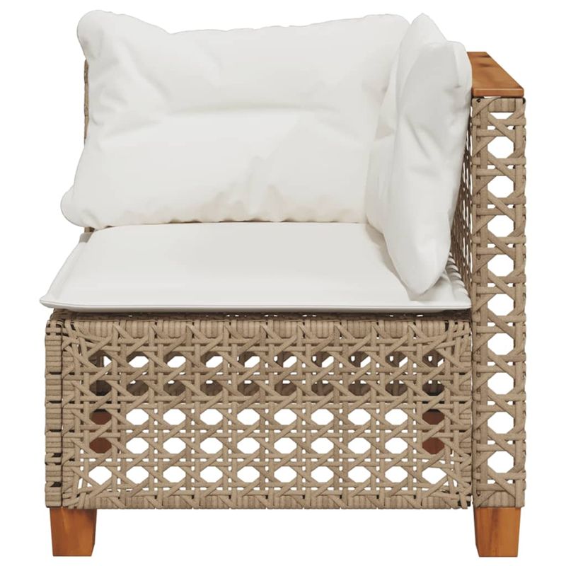 Casa si Gradina - Gradina si terasa - Mobilier exterior - Canapele si fotolii gradina - Canapea de colt de gradina cu perne, bej, poliratan - Infinity.ro