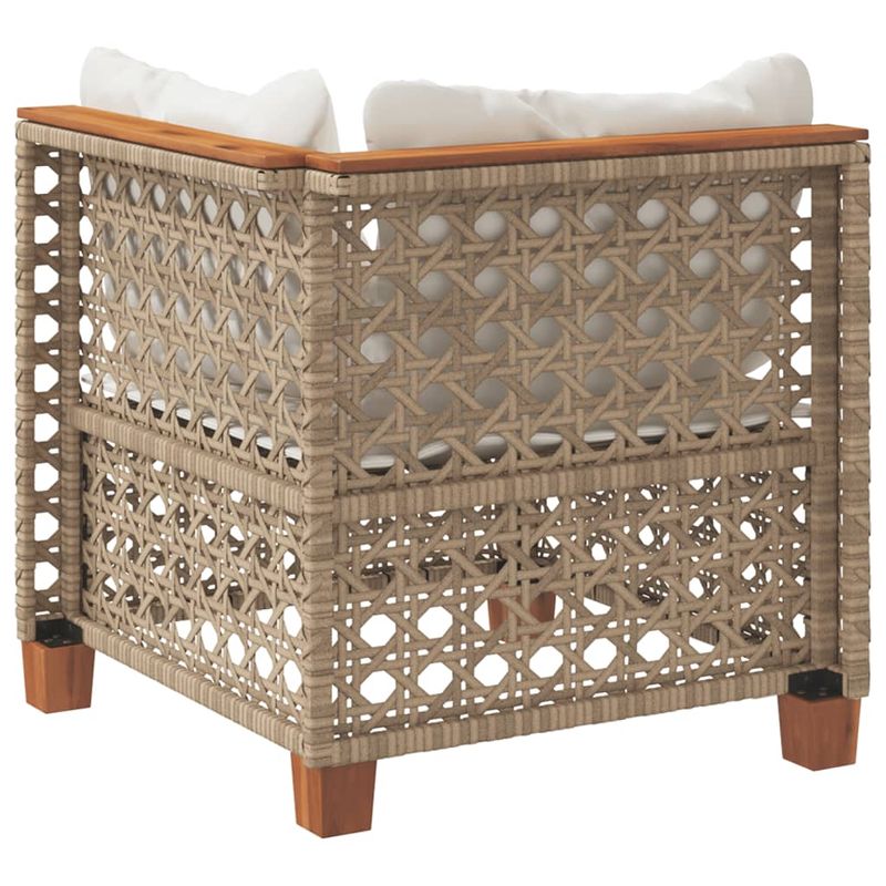 Casa si Gradina - Gradina si terasa - Mobilier exterior - Canapele si fotolii gradina - Canapea de colt de gradina cu perne, bej, poliratan - Infinity.ro