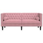 Casa si Gradina - Mobilier - Canapele si coltare - Canapele - Canapea Chesterfield cu pernute/2 locuri, roz, catifea - Infinity.ro